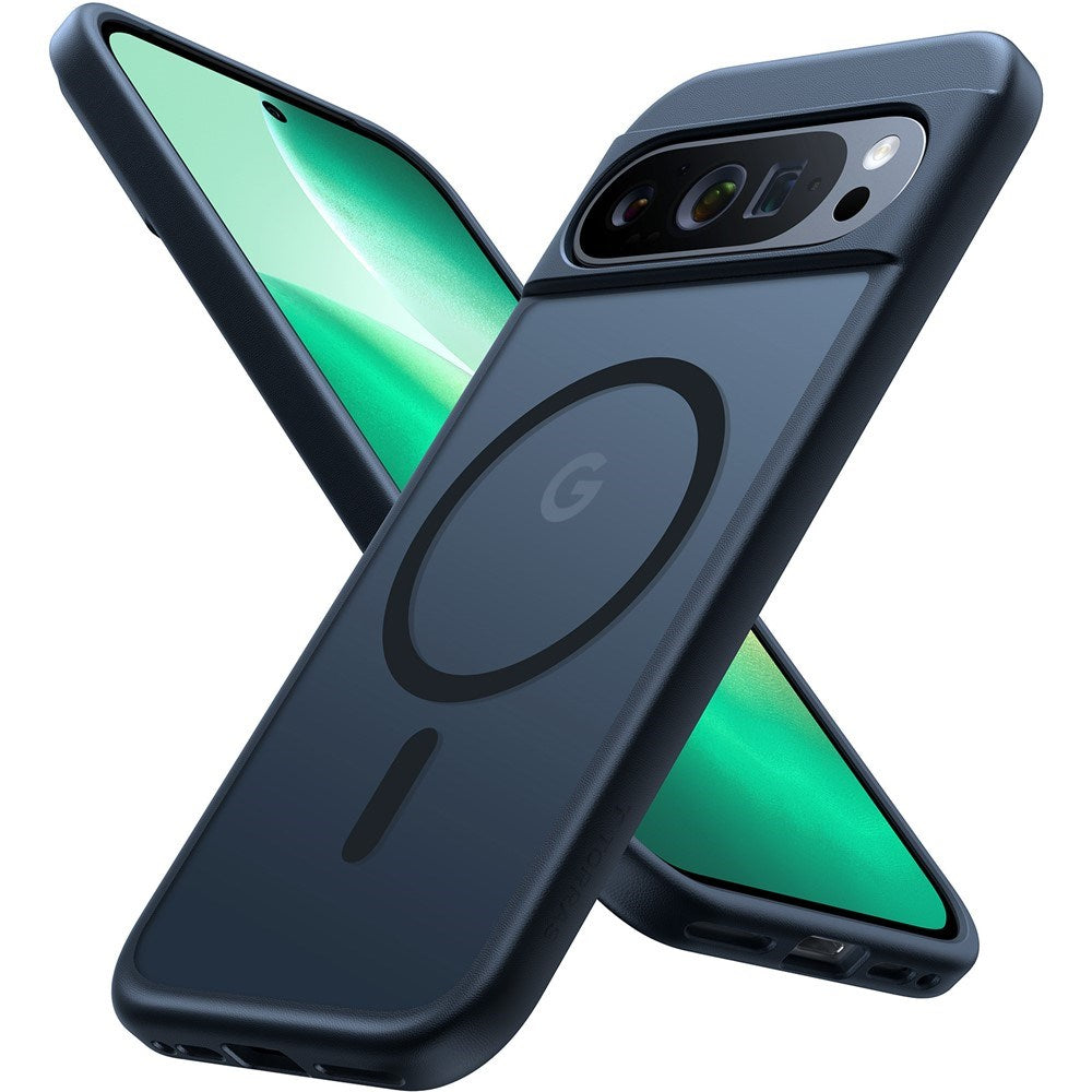 Google Pixel 9 Pro XL TORRAS Mat Deksel - MagSafe Kompatibel - Gjennomsiktig / Mørk Blå