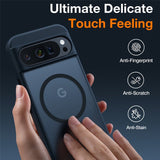 Google Pixel 9 Pro XL TORRAS Mat Deksel - MagSafe Kompatibel - Gjennomsiktig / Mørk Blå