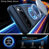 Google Pixel 9 Pro XL TORRAS Mat Deksel - MagSafe Kompatibel - Gjennomsiktig / Mørk Blå