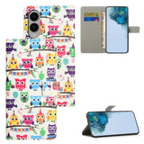 EIDERWOOD Samsung Galaxy S25 Edge Kunstskinn Deksel med Lommebok og Stativfunksjon - Ugler