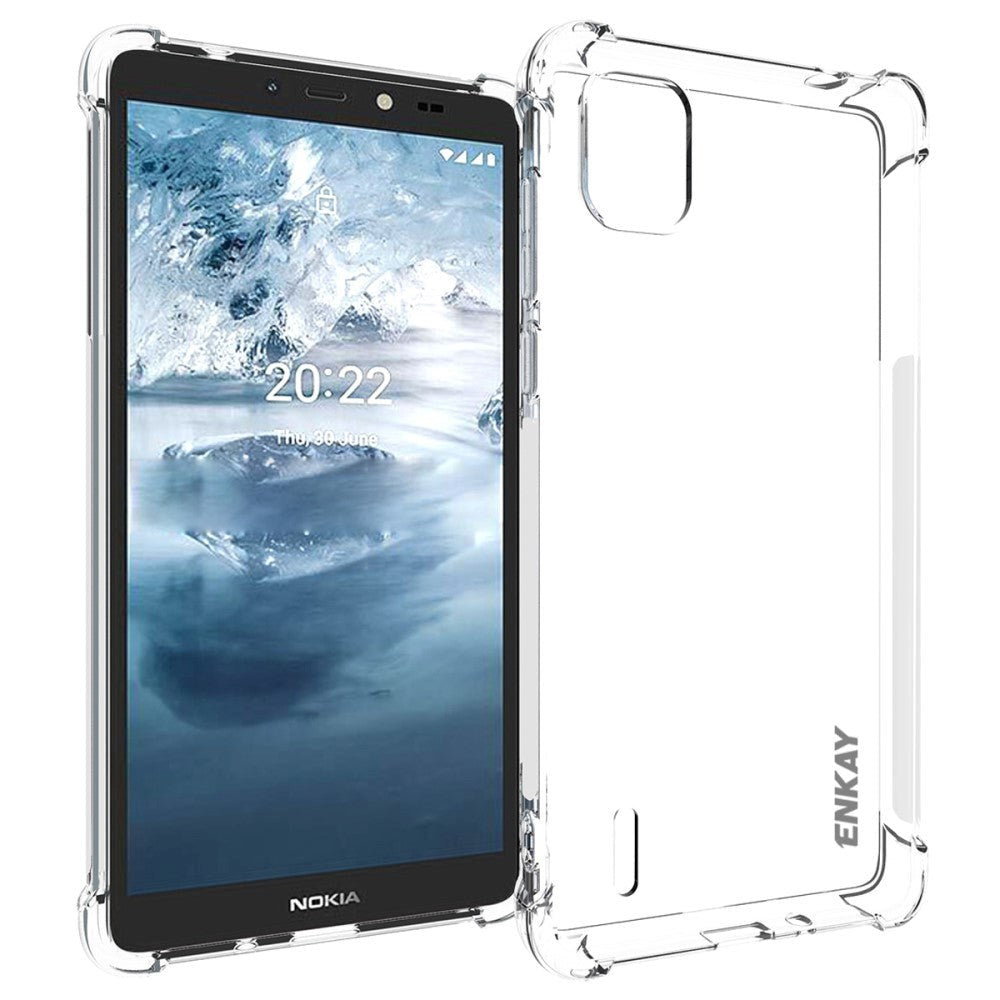 Nokia C2 2nd Edition Enkay Anti-Slip Shockproof Deksel - Gjennomsiktig