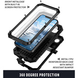 iPhone 17e / 16e R-JUST Hybrid Robust Deksel m. Innebygd Skjermbeskyttelse & Kickstand - Svart