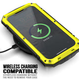 iPhone 17e / 16e R-JUST Hybrid Robust Deksel m. Innebygd Skjermbeskyttelse & Kickstand - Gul