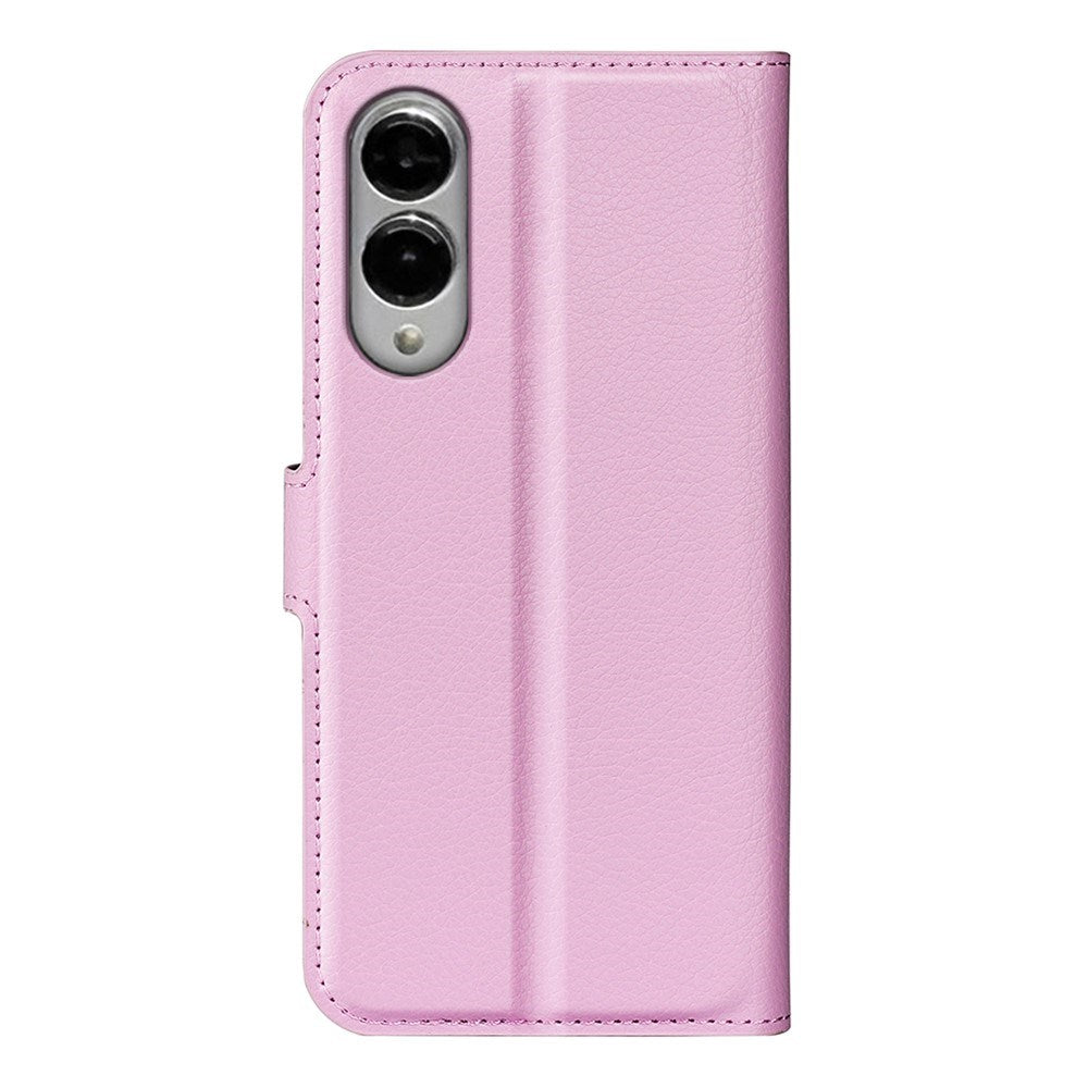 EIDERWOOD Samsung Galaxy S25 Edge Litchi Kunstskinn Flip Deksel med Lommebok - Rosa