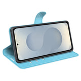 EIDERWOOD Samsung Galaxy S25 Edge Litchi Kunstskinn Flip Deksel med Lommebok - Blå