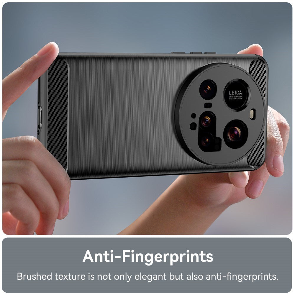 EIDERWOOD Xiaomi 15 Ultra Brushed Carbon Fiber Fleksibelt Plast Deksel - Svart