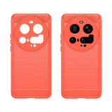 EIDERWOOD Xiaomi 15 Ultra Brushed Carbon Fiber Fleksibelt Plast Deksel - Rød