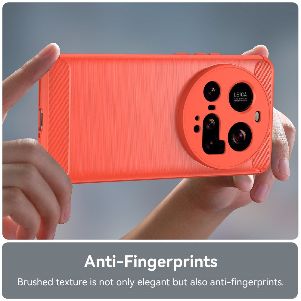 EIDERWOOD Xiaomi 15 Ultra Brushed Carbon Fiber Fleksibelt Plast Deksel - Rød