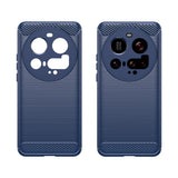 EIDERWOOD Xiaomi 15 Ultra Brushed Carbon Fiber Fleksibelt Plast Deksel - Blå