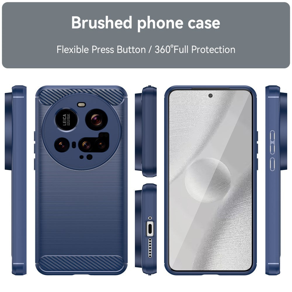 EIDERWOOD Xiaomi 15 Ultra Brushed Carbon Fiber Fleksibelt Plast Deksel - Blå