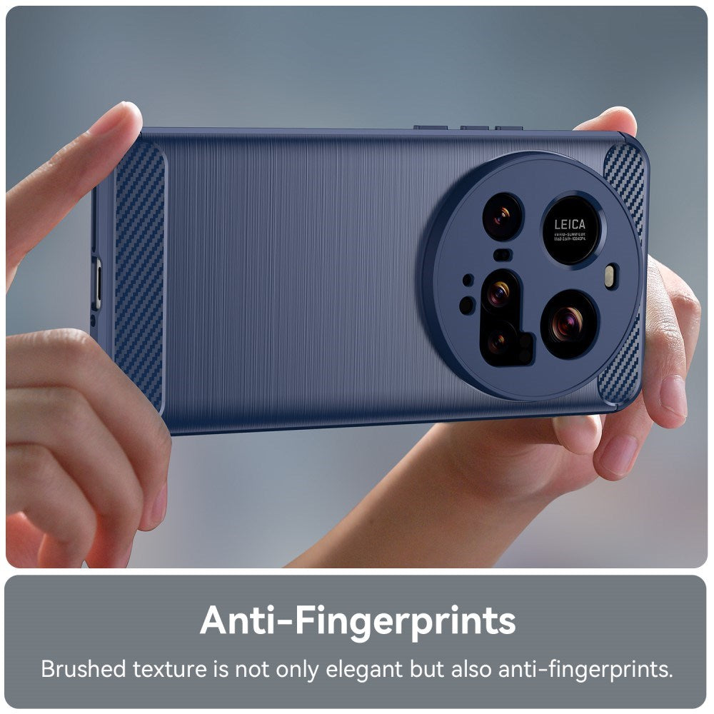 EIDERWOOD Xiaomi 15 Ultra Brushed Carbon Fiber Fleksibelt Plast Deksel - Blå