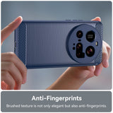 EIDERWOOD Xiaomi 15 Ultra Brushed Carbon Fiber Fleksibelt Plast Deksel - Blå