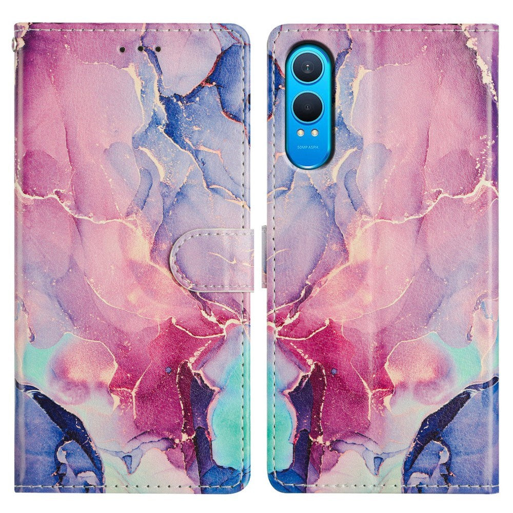 EIDERWOOD OnePlus Nord CE4 Lite (5G) Deksel i Kunstskinn med Lommebok og Stropp - Marmor