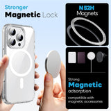 NORTHJO iPhone 16 Pro Max 360° Beskyttelsessett med Kameralinsebeskyttelse & Skjermbeskyttelse & Hybrid Deksel - MagSafe Kompatibel - Gjennomsiktig