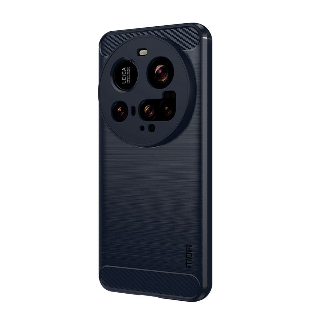 Mofi Xiaomi 15 Ultra Brushed Carbon Fiber Plast Deksel - Blå