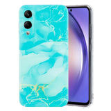 EIDERWOOD Samsung Galaxy S25 Edge Fleksibelt Plast Deksel m. Marmor­mønster - Turkis