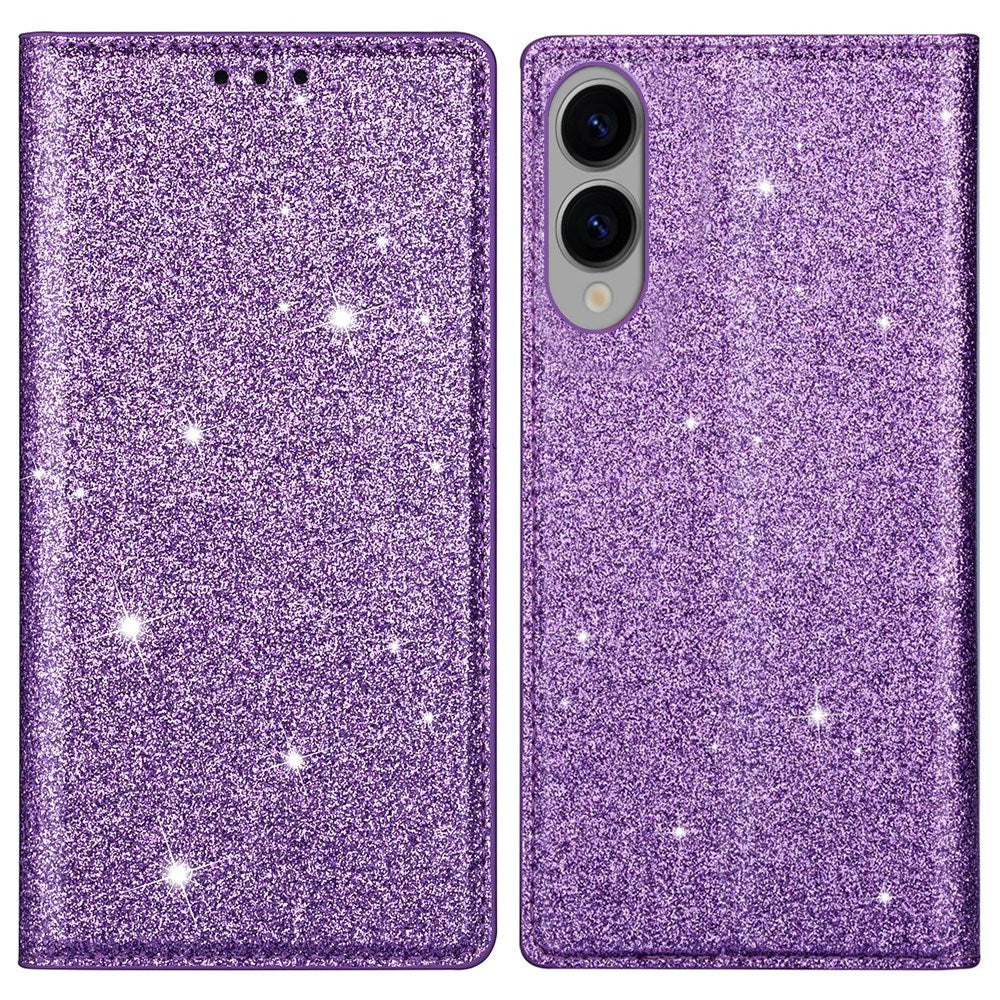 EIDERWOOD Samsung Galaxy S25 Edge Kunstskinn Flip Deksel med Lommebok og - Glitter - Lilla