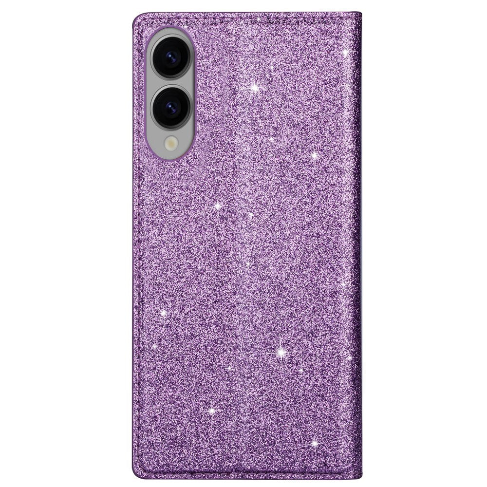 EIDERWOOD Samsung Galaxy S25 Edge Kunstskinn Flip Deksel med Lommebok og - Glitter - Lilla