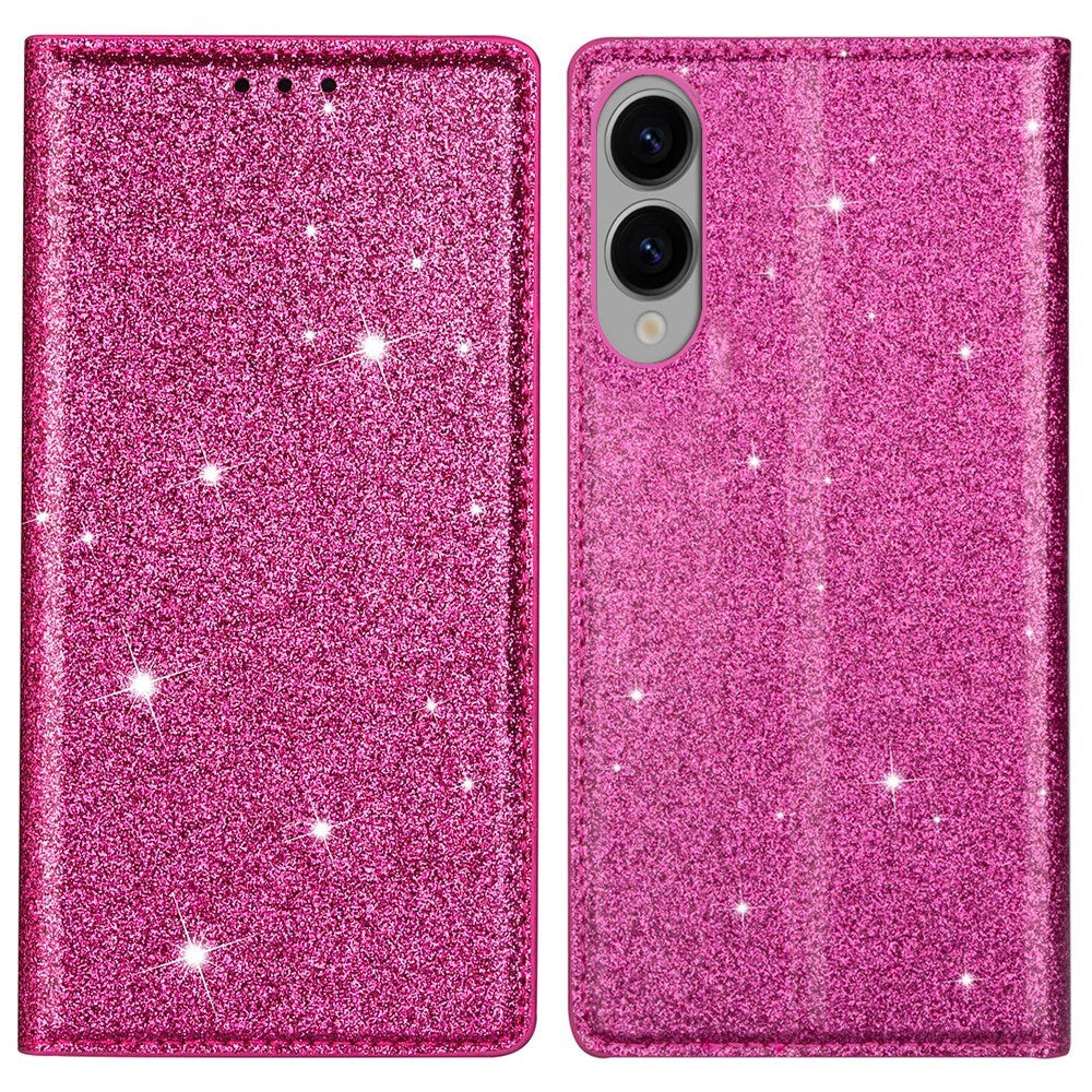 EIDERWOOD Samsung Galaxy S25 Edge Kunstskinn Flip Deksel med Lommebok og - Glitter - Rosa