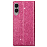 EIDERWOOD Samsung Galaxy S25 Edge Kunstskinn Flip Deksel med Lommebok og - Glitter - Rosa