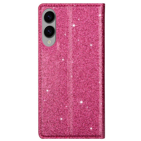 EIDERWOOD Samsung Galaxy S25 Edge Kunstskinn Flip Deksel med Lommebok og - Glitter - Rosa