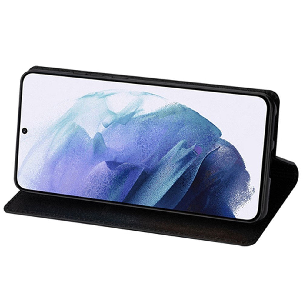 EIDERWOOD Samsung Galaxy S25 Edge Kunstskinn Flip Deksel med Lommebok og - Glitter - Svart