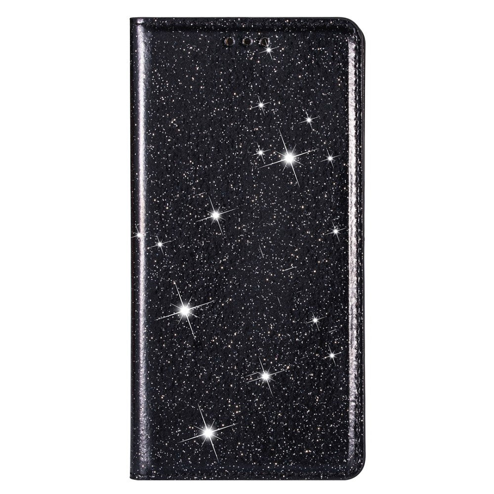 EIDERWOOD Samsung Galaxy S25 Edge Kunstskinn Flip Deksel med Lommebok og - Glitter - Svart