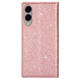 EIDERWOOD Samsung Galaxy S25 Edge Kunstskinn Flip Deksel med Lommebok og - Glitter - Rose Gold
