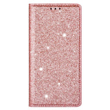 EIDERWOOD Samsung Galaxy S25 Edge Kunstskinn Flip Deksel med Lommebok og - Glitter - Rose Gold