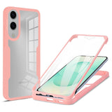 EIDERWOOD Samsung Galaxy S25 Edge Deksel med Full Beskyttelse og Skjermbeskyttelsesfilm - Gjennomsiktig / Rosa Kant