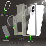 EIDERWOOD Samsung Galaxy S25 Edge Hybrid Deksel med Stativfunksjon - MagSafe Kompatibel - Grå