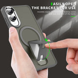 EIDERWOOD Samsung Galaxy S25 Edge Hybrid Deksel med Stativfunksjon - MagSafe Kompatibel - Svart