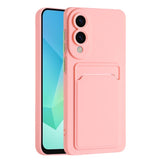 EIDERWOOD Samsung Galaxy S25 Edge Fleksibelt Plast Deksel med Kortholder - Rosa