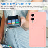 EIDERWOOD Samsung Galaxy S25 Edge Fleksibelt Plast Deksel med Kortholder - Rosa