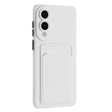 EIDERWOOD Samsung Galaxy S25 Edge Fleksibelt Plast Deksel med Kortholder - Hvit