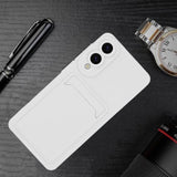 EIDERWOOD Samsung Galaxy S25 Edge Fleksibelt Plast Deksel med Kortholder - Hvit