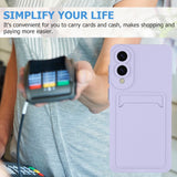 EIDERWOOD Samsung Galaxy S25 Edge Fleksibelt Plast Deksel med Kortholder - Lilla