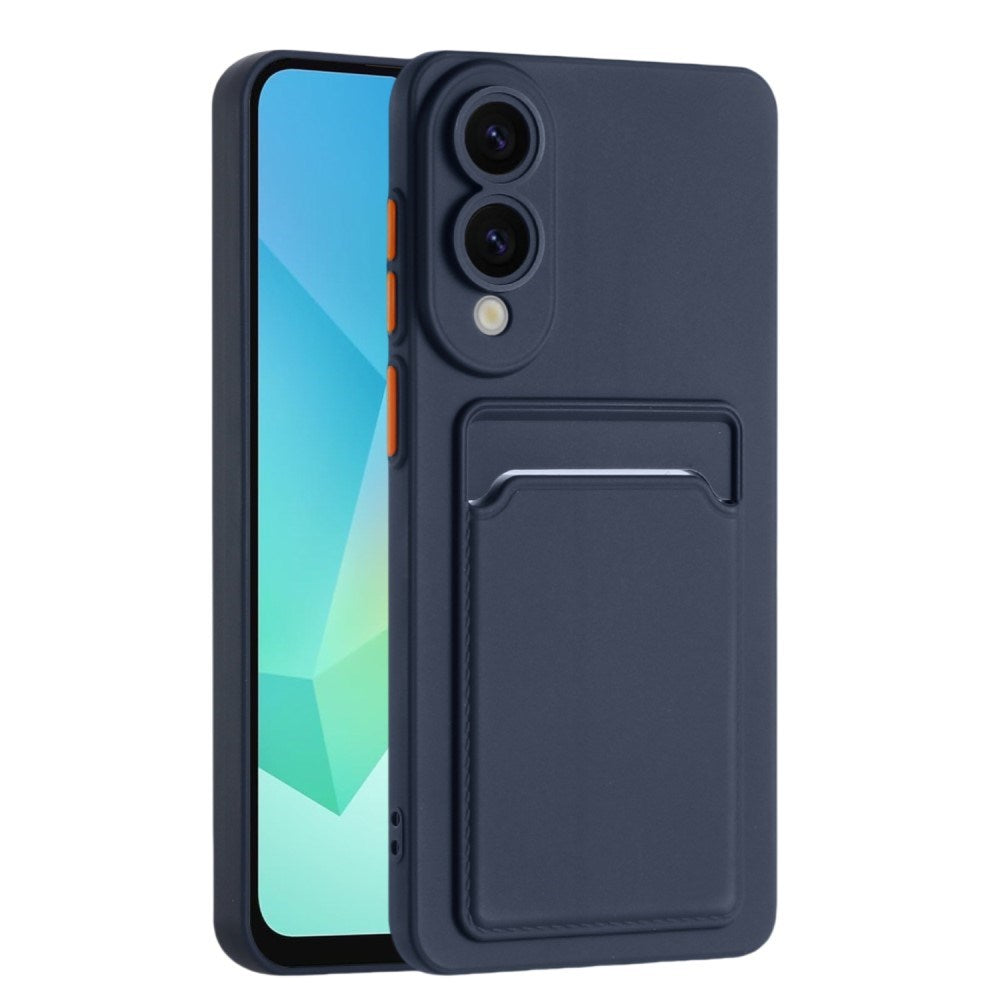 EIDERWOOD Samsung Galaxy S25 Edge Fleksibelt Plast Deksel med Kortholder - Mørk Blå