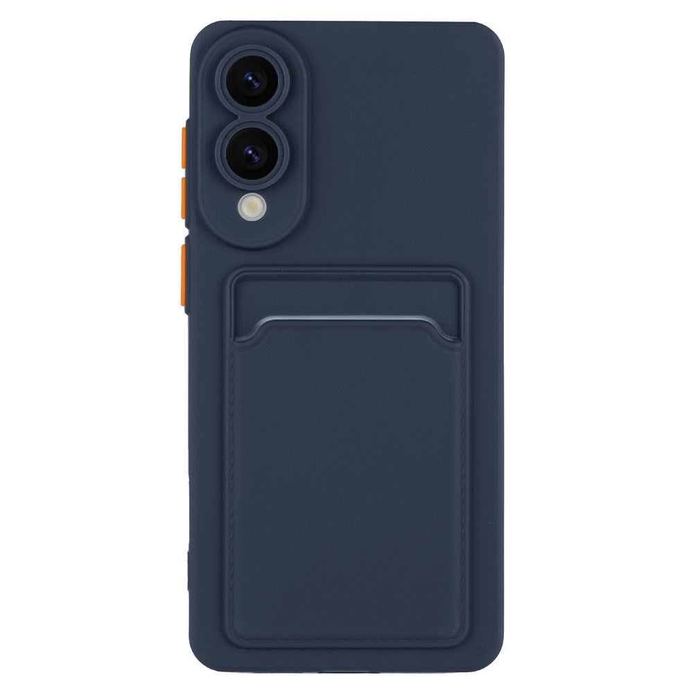 EIDERWOOD Samsung Galaxy S25 Edge Fleksibelt Plast Deksel med Kortholder - Mørk Blå