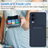 EIDERWOOD Samsung Galaxy S25 Edge Fleksibelt Plast Deksel med Kortholder - Mørk Blå