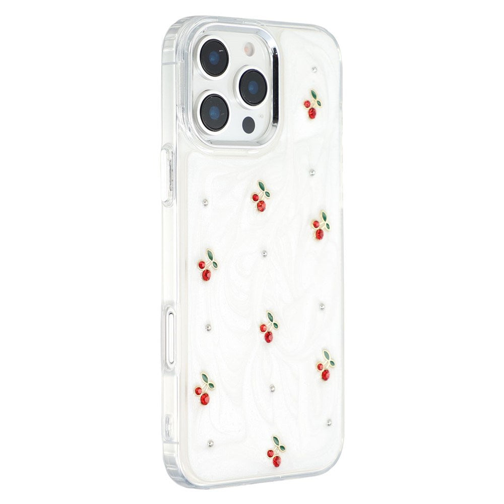 iPhone 16 Pro Max EIDERWOOD Hybrid Deksel m. 3D Kirsebær - Sølv