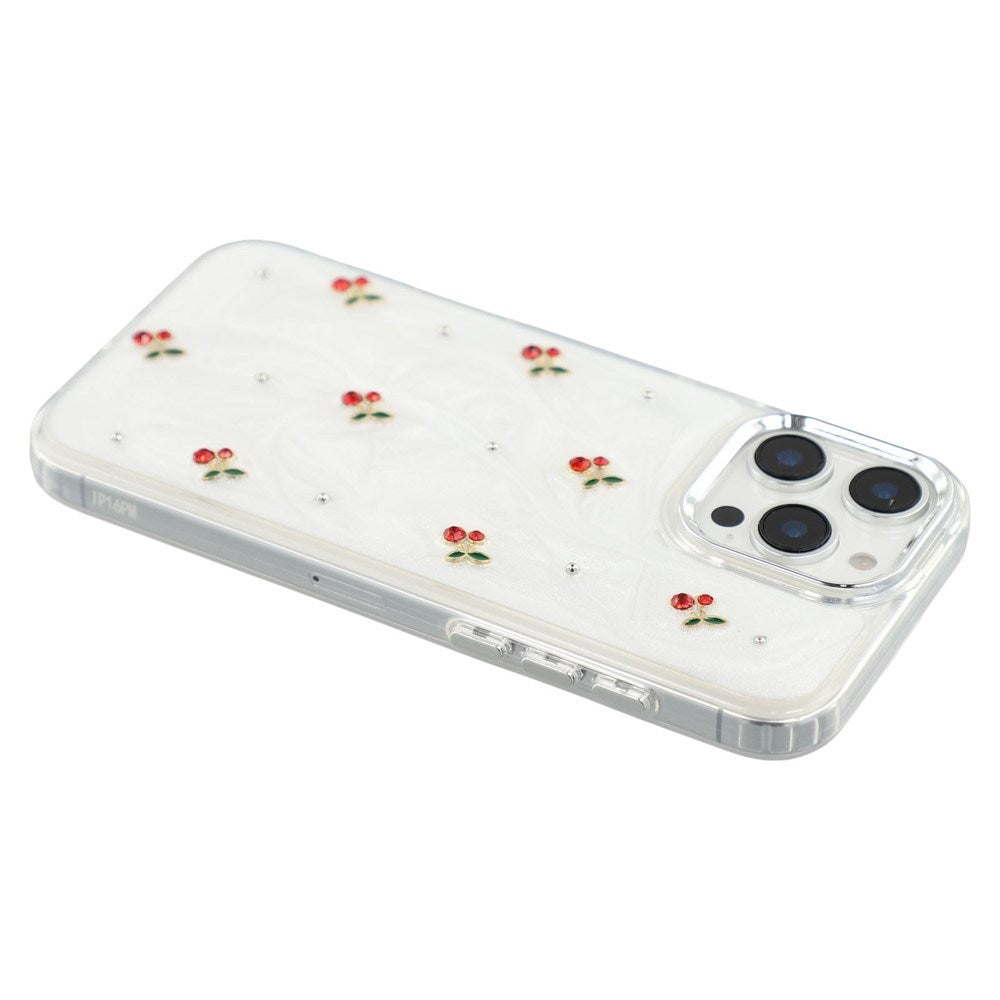 iPhone 16 Pro Max EIDERWOOD Hybrid Deksel m. 3D Kirsebær - Sølv