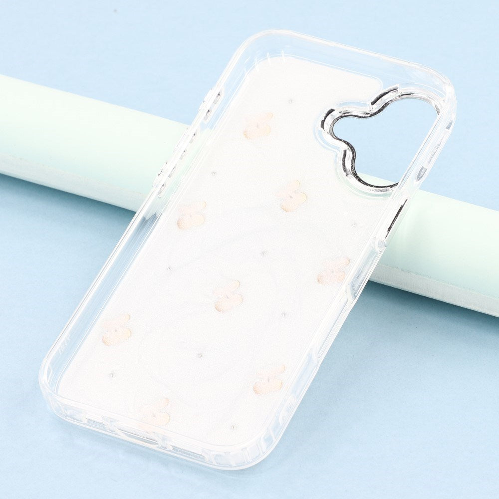 EIDERWOOD iPhone 16 Hybrid Deksel med 3D Kirsebær - Sølv