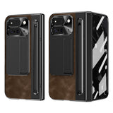 EIDERWOOD Google Pixel 10 Pro Fold Deksel med Bakside i Kunstskinn - Kickstand - Stylusholder - Svart / Brun