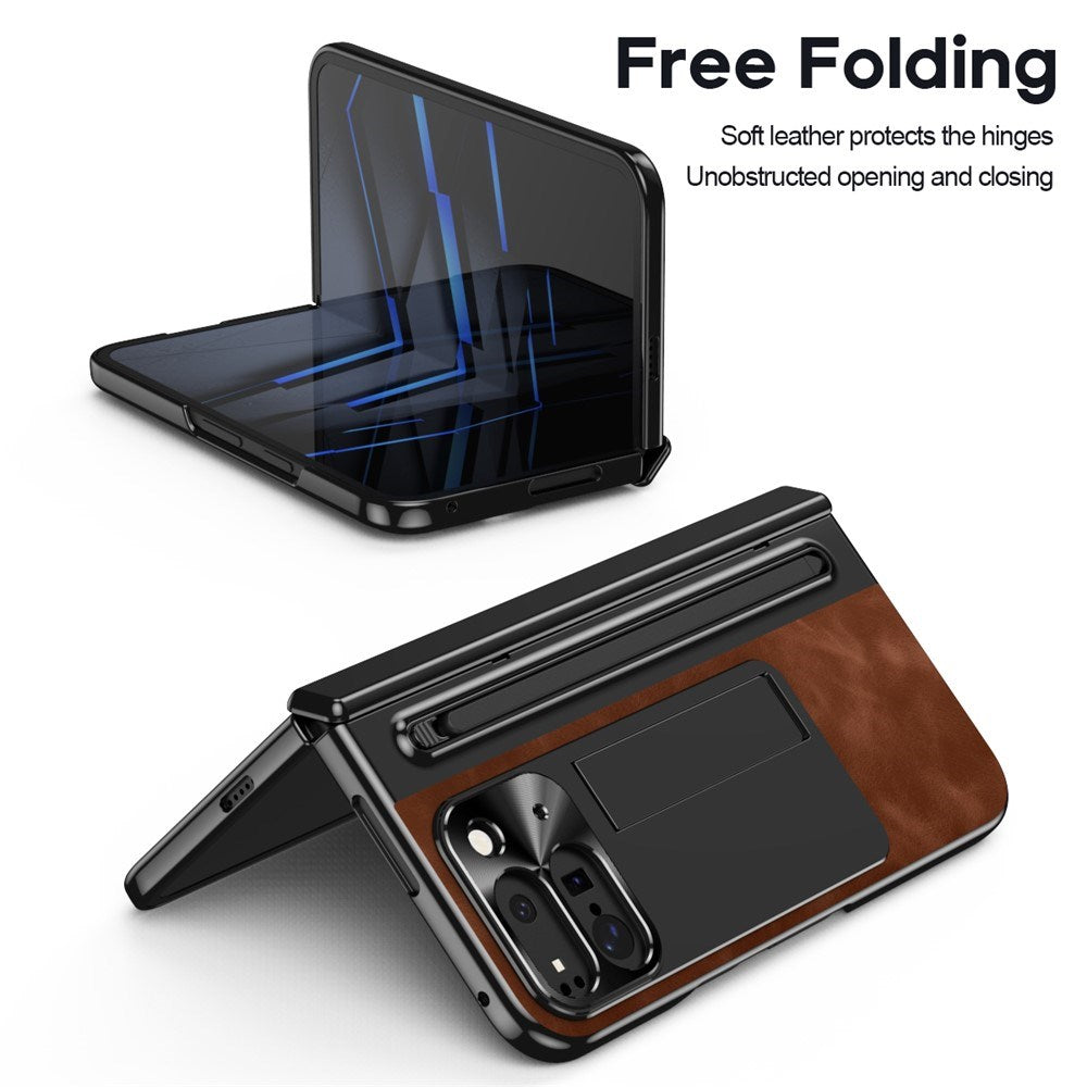 EIDERWOOD Google Pixel 10 Pro Fold Deksel med Bakside i Kunstskinn - Kickstand - Stylusholder - Svart / Brun