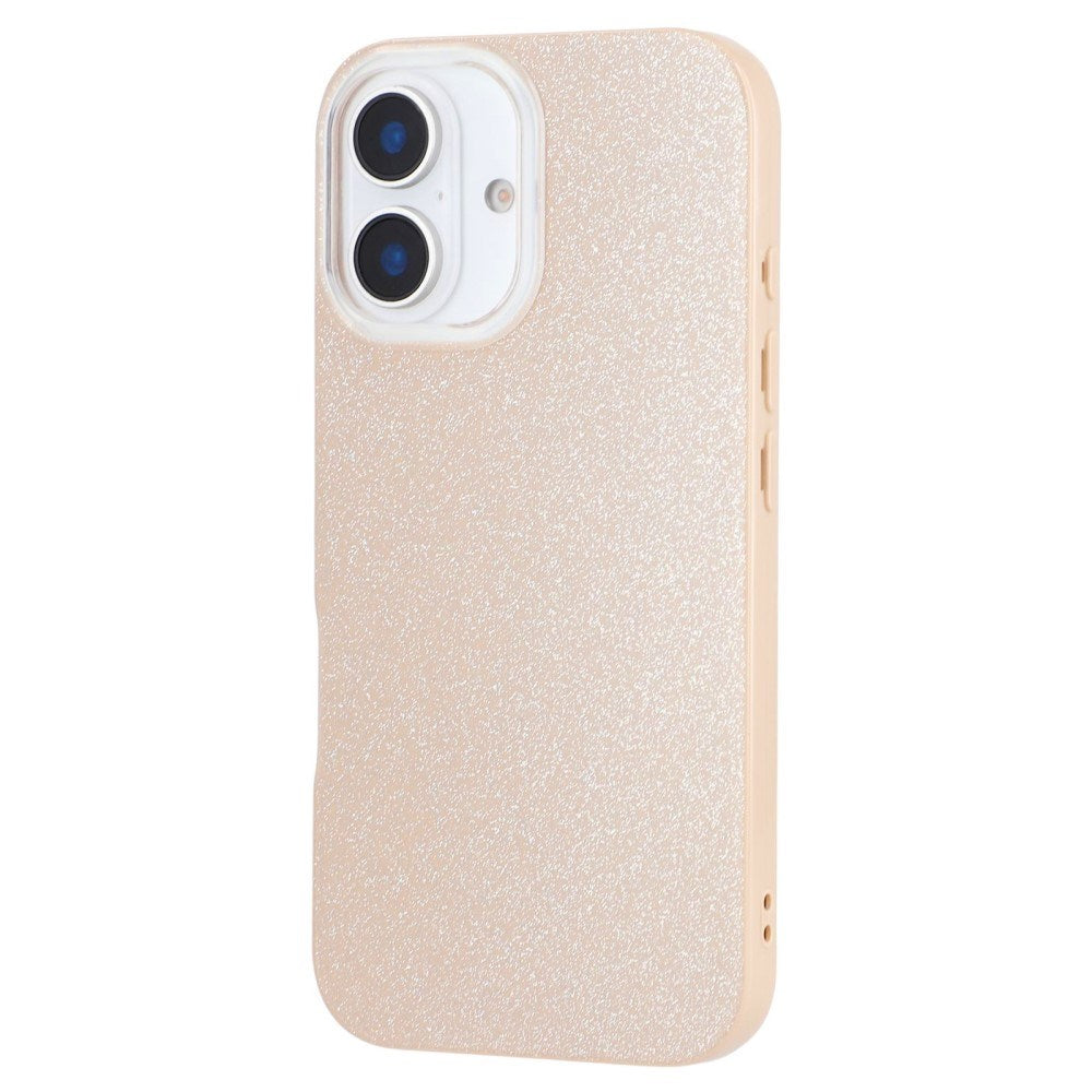 EIDERWOOD IPhone 16 Fleksibelt Plast Deksel med Glitter - Beige