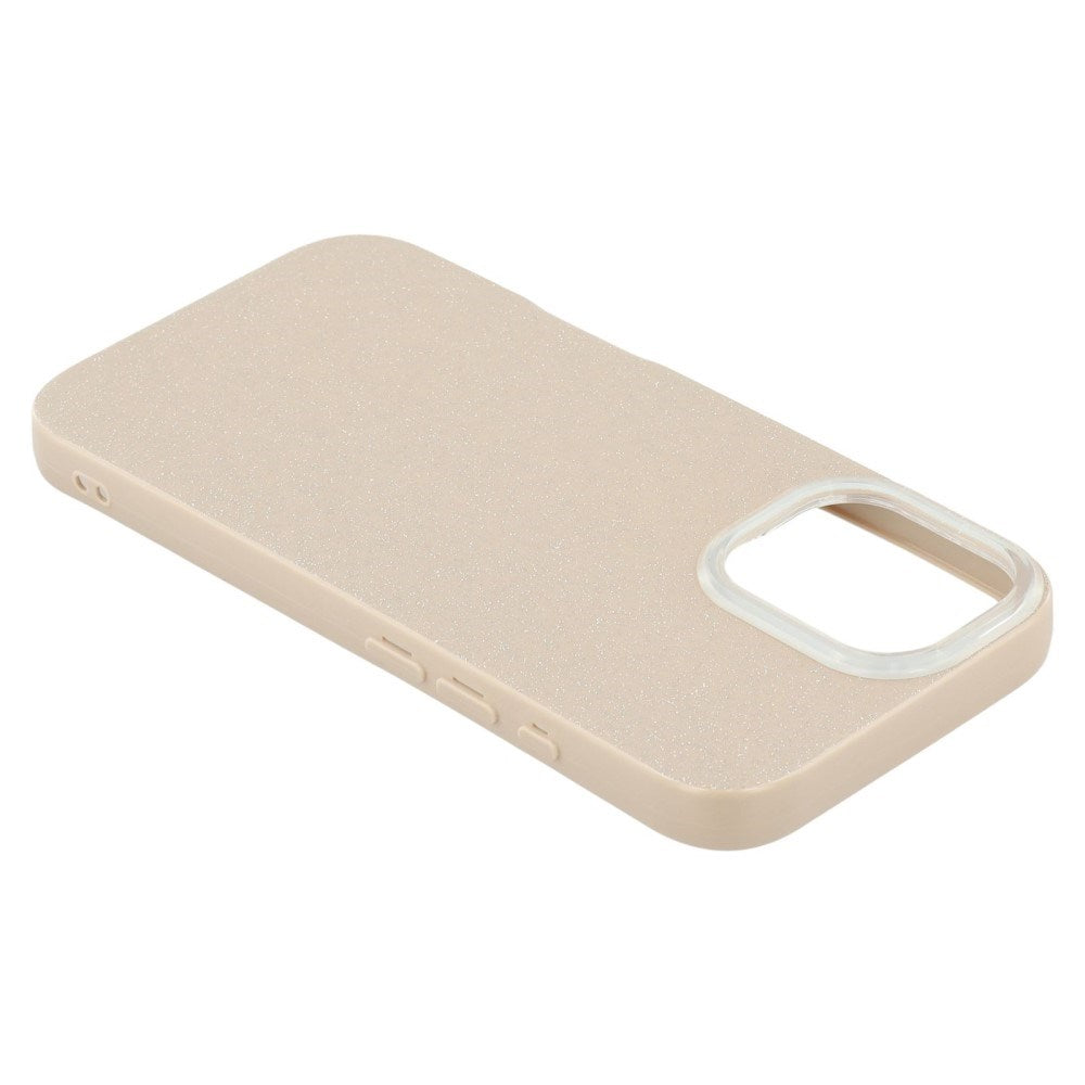 EIDERWOOD IPhone 16 Fleksibelt Plast Deksel med Glitter - Beige