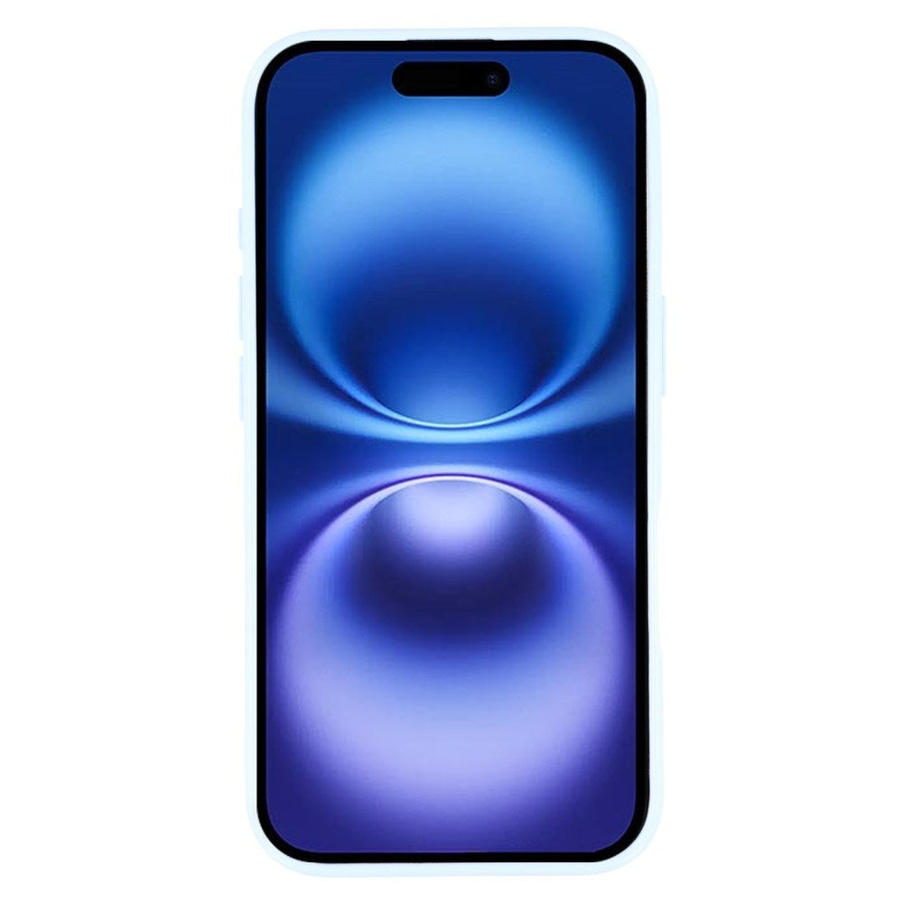 EIDERWOOD IPhone 16 Fleksibelt Plast Deksel med Glitter - Lyseblå