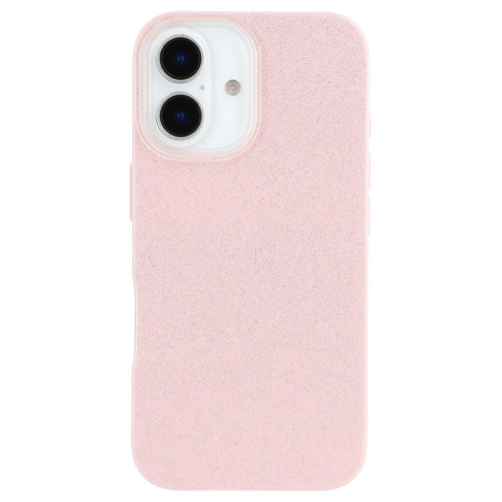 EIDERWOOD IPhone 16 Fleksibelt Plast Deksel med Glitter - Rosa