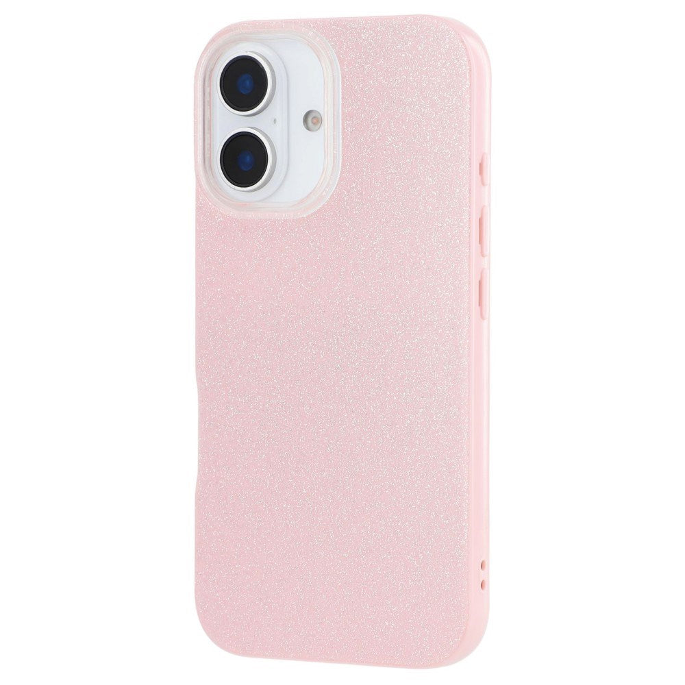 EIDERWOOD IPhone 16 Fleksibelt Plast Deksel med Glitter - Rosa